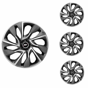 Imagem de Jogo Calota Aro 14 DS4 Sport Cup Esportiva Universal - Elitte Grafite Prata