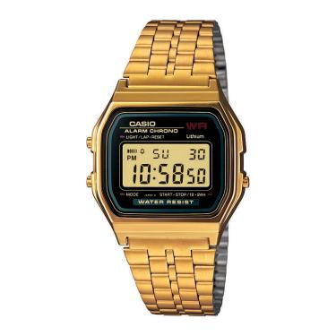Imagem de Relógio Unissex Digital Casio A159WGEA-1DF - Preto/Dourado
