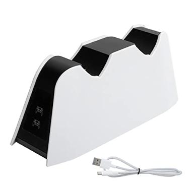 Imagem de ASHATA Estação de carregamento para controlador para estação de carregamento portátil PS 5 com indicador de LED, dock de carregador duplo