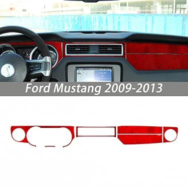 Imagem de FINMOKAL Acabamento Da Tampa Do Painel Interior De Fibra De Carbono Para Ford Mustang 2009-2013 6 Peças Preto, Fibra De Carbono