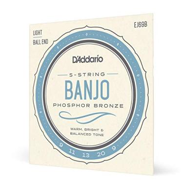 Imagem de D'Addario Cordas Banjo, bronze fosforoso, EJ69B, calibre leve 9-20, conjunto de 5 cordas, pacote com 1
