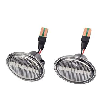 Imagem de Lente de fumaça LED dinâmico Marcador Lateral Repetidor Luz Indicadora para Alfa Lancia Ypsilon Ford KA Maserati (Branco)