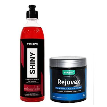 Imagem de Kit Revitalizador de Plásticos Rejuvex 400g e Revitalizador de Pneus Shiny 500ml Vonixx