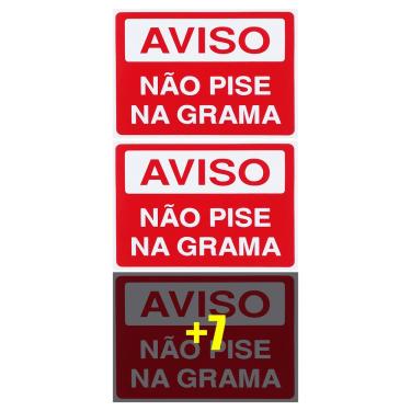 Imagem de Combo 10 Placas De Sinalização Aviso Não Pise Na Grama 20x15 Acesso - S-230 F9e