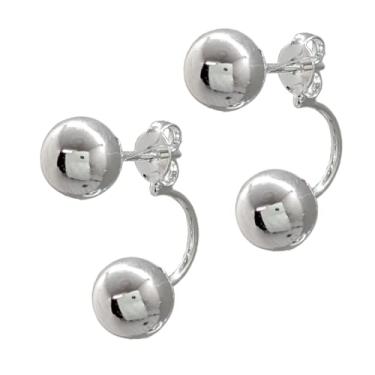 Imagem de Brinco Feminino Folheado a Prata Bolas Grace Kelly 6mm - Semijoia Fina