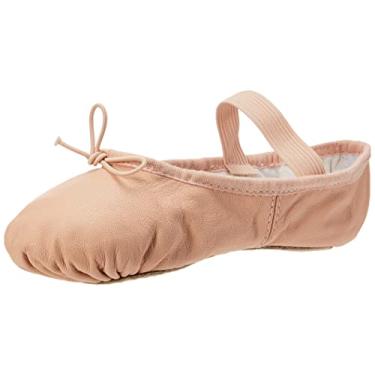 Imagem de Bloch Tênis de dança unissex infantil Dansoft com sola completa, forro de algodão, Rosa teatral, 13 Wide Little Kid