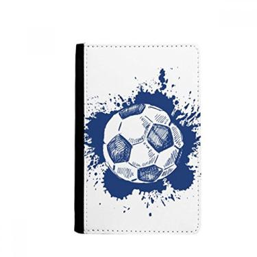 Imagem de Suporte de passaporte de futebol azul desenho de tinta Notecase Burse carteira capa porta-cartão, Multicolor