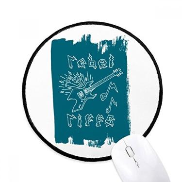 Imagem de Mouse pad para computador com estampa azul e instrumentos musicais para guitarra elétrica