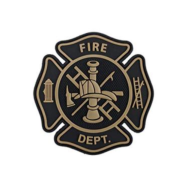 Imagem de Tactical Innovations Canada PVC Morale Patch - 3'' x3'' Fire Department - Black & Tan, 3''x3''
