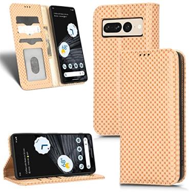Imagem de Capas de telefone de treliça perolada Google Pixel 7 7 Pro capa de couro luxo slots magnéticos para cartão carteira clipe para telefone Google Pixel 7 7 Pro capas (bege, Google Pixel 7 Pro)
