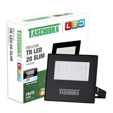 Imagem de Luminária Refletor 20w Preto Luz Fria Taschibra