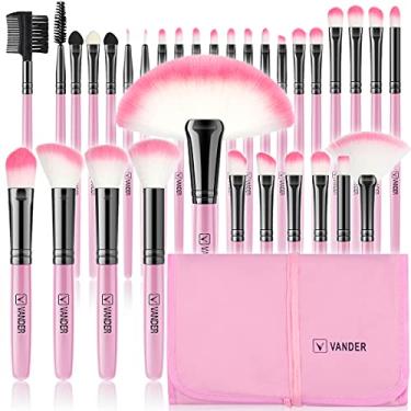 Imagem de Makeup Brushes, VANDER 32pcs Professional Soft Synthetic Kabuki Cosmetic Eyebrow Shadow Makeup Brush Set Kit