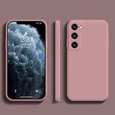 Imagem de Capa de telefone de silicone líquido para Samsung Galaxy S22 S21 S20 Ultra Plus FE A72 A71 A52 A51 A32 4G 5G Capa macia funda, rosa, para Galaxy S22 Ultra