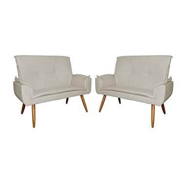 Imagem de Kit 02 Poltronas Namoradeiras Emília Suede Cores - DS Estofados