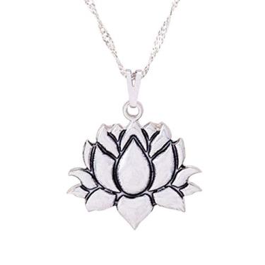 Imagem de Colar Flor de Lótus 20mm - Sunshine Cristais Cor:Prata