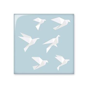 Imagem de Origami Pombo abstrato em forma geométrica azulejo de cerâmica brilhante decalque de tijolos esmaltados