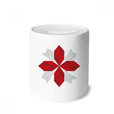 Imagem de DIYthinker Caixa de moedas de cerâmica abstrata com estampa de origami de Natal para presente de cofrinho