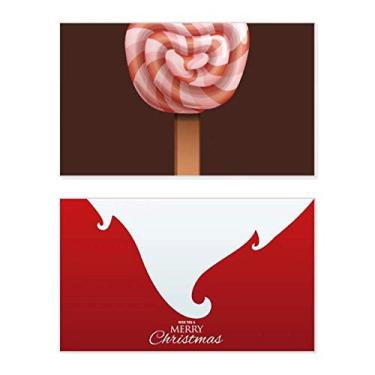 Imagem de Sorvete vermelho doce, picolé, feriado, feriado, cartão de felicitações, mensagem de Natal