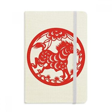 Imagem de Caderno de arte do zodíaco chinês cortado em papel com capa dura em tecido oficial diário clássico