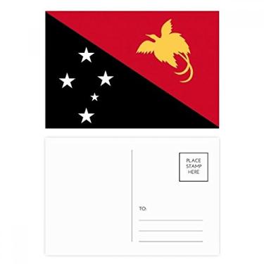 Imagem de Papua Nova Guiné, bandeira nacional da Oceânia, conjunto de cartão postal aniversário correspondência cartão de agradecimento