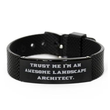 Imagem de Bracelete de malha de tubarão preto com arquiteto de paisagem, Trust Me I'm an Awesome, presente para colegas, sarcástico de amigos