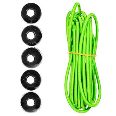 Imagem de Kits de cordas de choque Paracord Planet Ball – 3 m de cabo de choque de 0,5 cm – para acampamento, eventos, tendas, caminhadas, lonas e usos ao ar livre (verde neon)