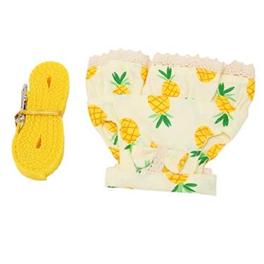 Imagem de Coleira Pequena para Animais de Estimação, Coleira Ajustável para Vestido de Coelho de Algodão Puro para Porquinhos da índia para Hamster para Caminhadas para Passeios (M abacaxi amarelo)