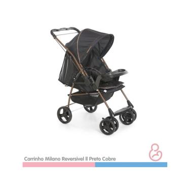 Imagem de Carrinho de bebê Milano Rev ii Preto Cobre Galzerano 1016