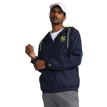 Imagem de Jaqueta New Era Masculina Windbreaker Hoodie NY Yankees Amarela/Azul Marinho-Masculino