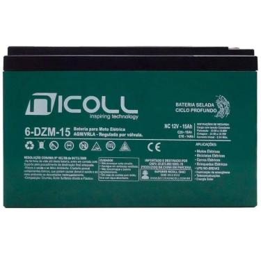 Imagem de Bateria Para Bicicleta Elétrica Ciclo Profundo 12V 15Ah 6-Dzm-15 Nicoll