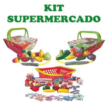 Imagem de Kit Brinquedo Infantil Mercadinho Cesta De Frutas Legumes - Big Star B