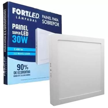 Imagem de FORTLED, Painel de Sobrepor de Led 30w Quadrado Slim Branco Frio 6500k - Fortled