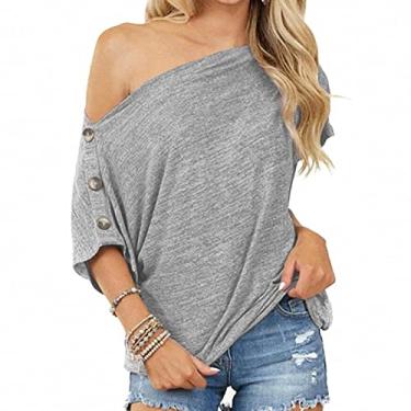 Imagem de Camiseta Básica de Cor Pura, Veste Facilmente Mulheres Grandes Sem Blusa para Ir às Compras (M)