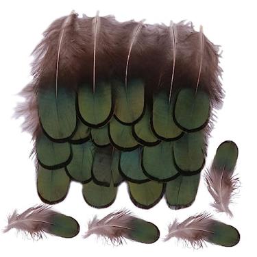 Imagem de Operitacx 100 Unidades brincos pendurados verdes vaso verde decoração de casa Apanhador de Sonhos decoração de pluma de artesanato plumas de artesanato DIY vestuário decorar