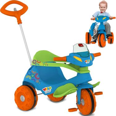 Imagem de Carrinho de Passeio Pedal Triciclo Bandeirante Velobaby Azul