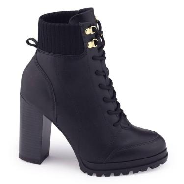 Imagem de Bota Feminina Vizzano 3089.102 tratorada salto alto 9,5cm