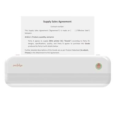 Imagem de CIADAZ Impressora térmica portátil P40 A4 Suporte para impressora fotográfica móvel sem fio 2 '' / 3 '' / 4 '' / 216 mm / 210 mm A4 e A5 Largura de papel Impressão sem tinta Arquivo PDF Página da