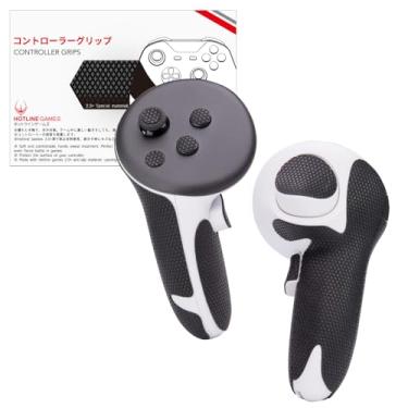 Imagem de HOTLINEGAMES Punho de controle compatível com fita de controle Meta Quest 3, antiderrapante, absorvente de suor, fácil de aplicar (para alças + botões + gatilhos)