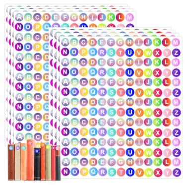 Imagem de Adesivos do alfabeto da letra A-Z colorido 1/5.1 cm pequeno papel redondo etiquetas autoadesivas para inventário, armazenamento, organização, caixas, caixas, armários 1820 peças
