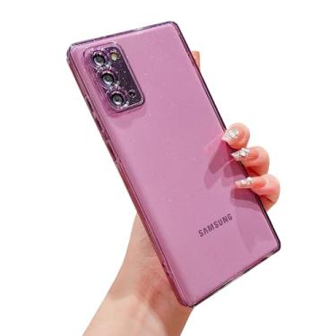 Imagem de VANIPUFF Capa para celular Samsung 5g Galaxy Note 20 6,7 polegadas 5g transparente glitter brilhante brilhante capa fina minimalismo simples proteção da câmera silicone macio transparente à prova de