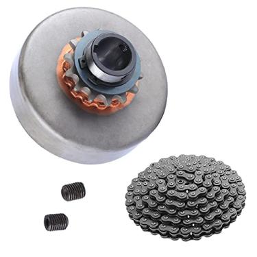 Imagem de BATONECO Embreagem centrífuga de 2,5 cm, furo de 2,5 cm, 14 dentes com corrente nº 40/41 420 para Go Karts Mini Bike cortador de grama motor resistente de até 10 HP
