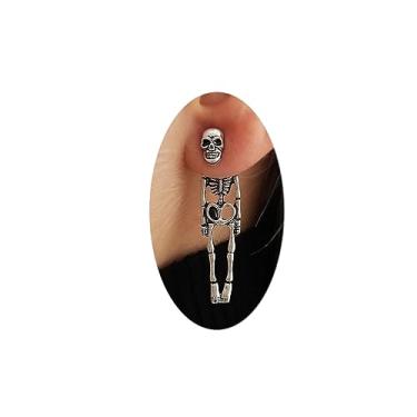 Imagem de Brincos de espada gótica para mulheres e homens, brincos de cruz punk, hiphop, punhal, espada, gancho, vintage, preto, espada, gancho, assustador, caveira, esqueleto, brincos pendurados, brincos de