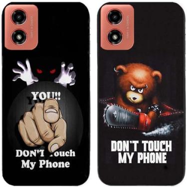 Imagem de 2 peças de capa de telefone traseira de silicone em gel TPU com estampa fofa para Motorola Moto G04 (Anger Bear)