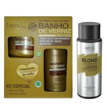 Imagem de Kit Forever Liss Banho De Verniz + Wess Blond Cond. 250ml - Forever/We