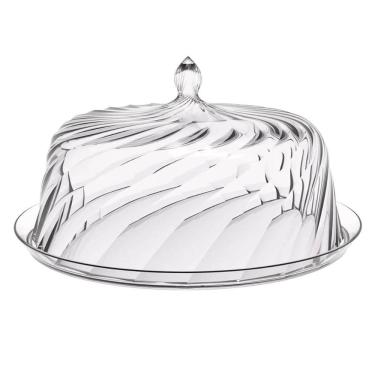 Imagem de Porta Bolo Torta 25cm Transparente Glassy com Cúpula Crippa