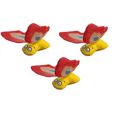 Imagem de Yeowww! Duckyworld 100% orgânico flor folha catnip gato brinquedo borboletas (3 brinquedos, vermelho)