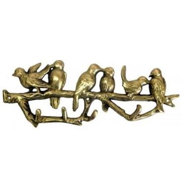 Imagem de Porta Chaves Pássaros Bronze Decoração Passarinhos Lindos - Wilmil