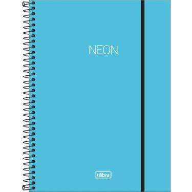 Imagem de Caderno Espiral Capa Plástica 1 Matéria Neon Azul Tilibra - Geral, Azu
