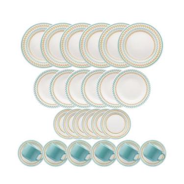 Imagem de Jogo De Pratos Aparelho De Jantar Porcelana 30 Peças Oxford Louros Kit