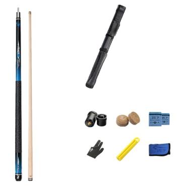 Imagem de CQBXRD Taco de bilhar taco de bilhar taco de sinuca em madeira de bilhar para casa bar taco de bilhar (D taco de sinuca + acessórios + barril de taco B, 13 mm)